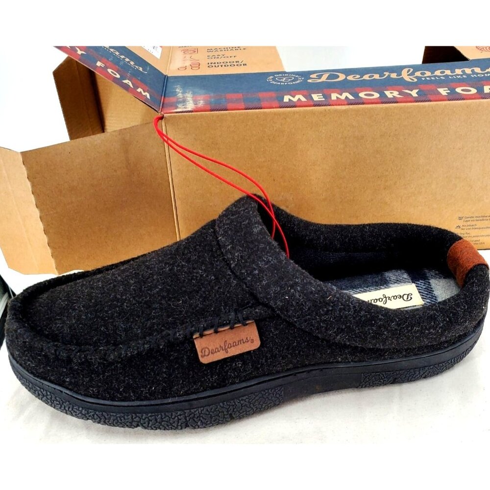 Dearfoams 7/8 Mens Wool Slippers Indoor Outdoor Loungewear House Winter Shoes